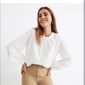 Madewell Pintuck-Sleeve Buttondown Top